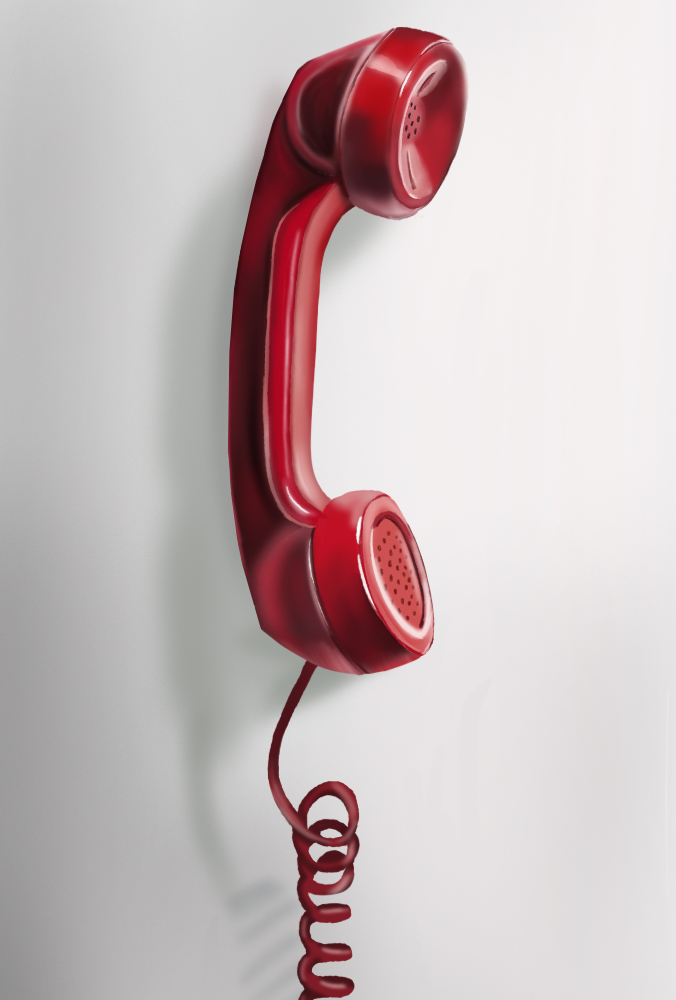 Digital Painting Roter Telefonhörer